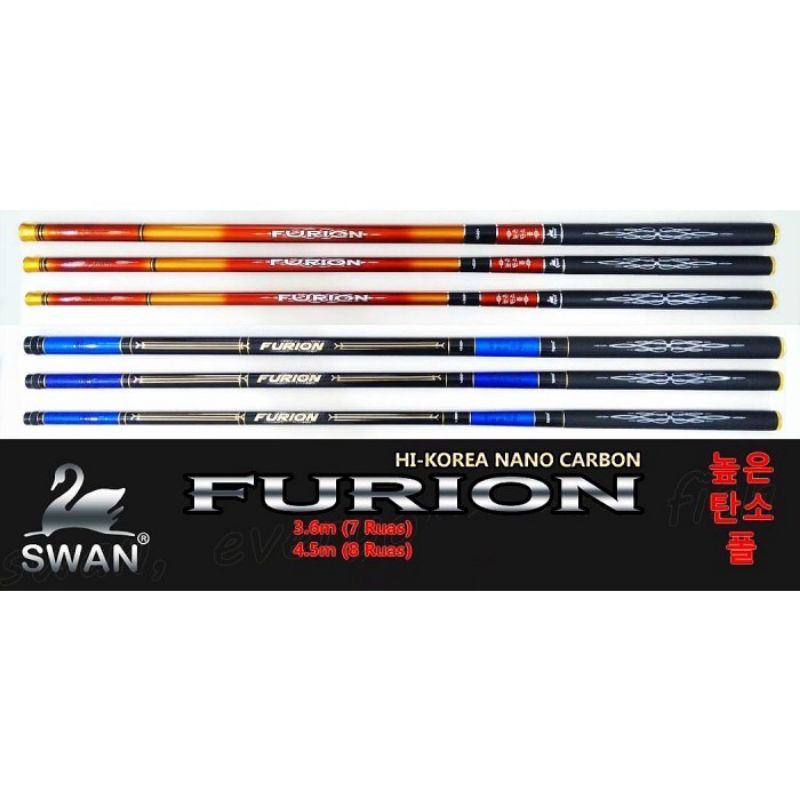 Joran tegek SWAN FURION carbon ringan lurus