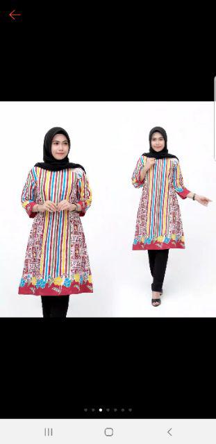 Terlaris Serut Genes Jelita Tunic Tunik Batik Modern Wanita