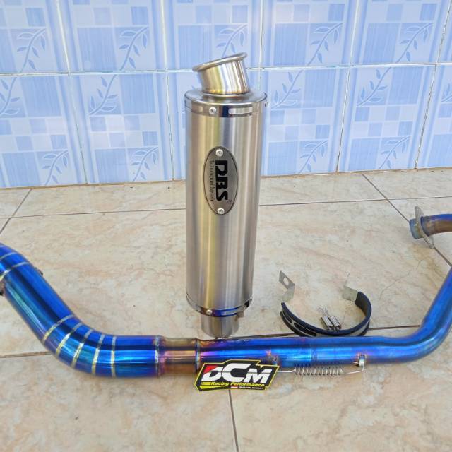 Knalpot racing DBS Titan leher full blue moon full system Vixion old vixion new