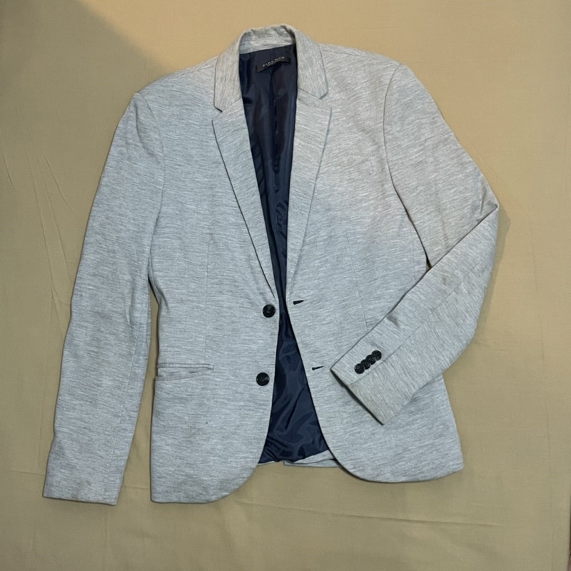 ZARA BLAZER LIGHT GREY SLIMFIT - JAS PRIA FORMAL KASUAL- ASLI ORIGINAL TERMURAH