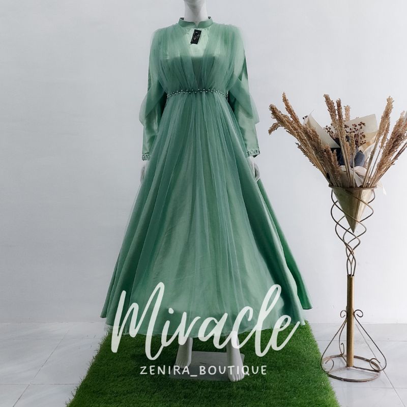 MIRACLE Gaun Pesta mewah tile tutu berpayet / Bumil / Couple kondangan / Wisuda / Prewedding / Jumbo