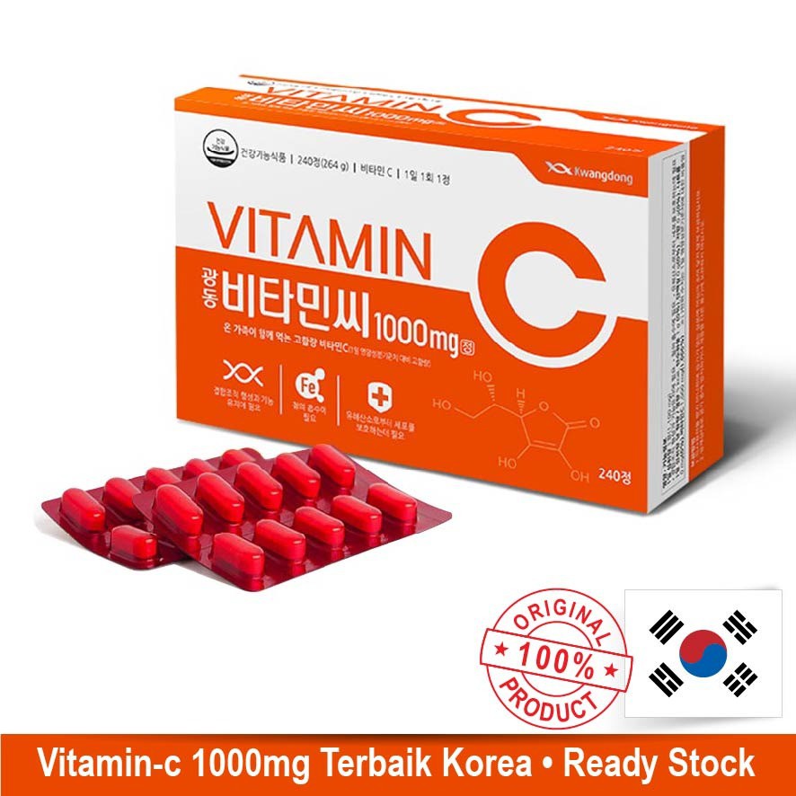 Ready Stock Vitamin C Korea 1000 Mg Kwangdong 10 Tablet Shopee Indonesia