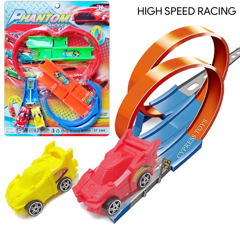 ST2466 Mainan Anak Mobil Track Racing Lintasan Arena Balapan Mobil Set