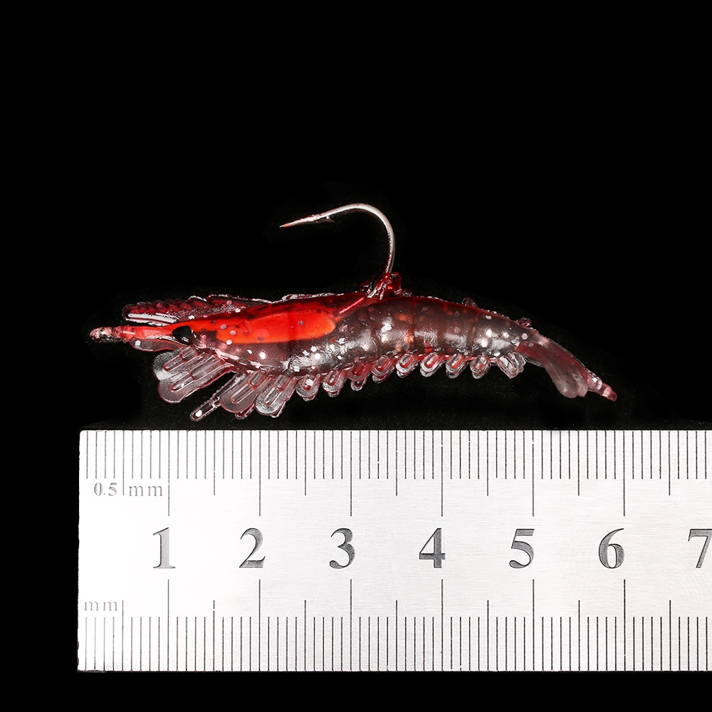 Shengyao 1Pcs Softworm Udang Umpan Pancing 6cm 3g Luminous Shrimp Fishing Lure Ikan Bass Wobbler Kail Memancing Tackle