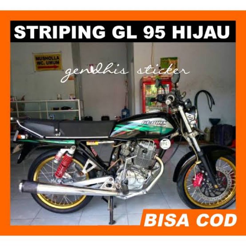 Striping Honda GL Pro Neotech 1995 Hitam Hijau