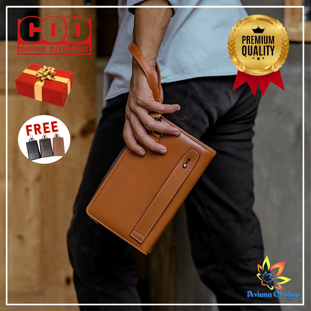Tas Tangan Pria Kulit Asli Clutch Pria Tas Kulit Hand Bag Handbag Original Branded