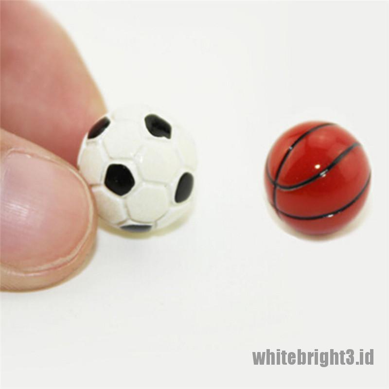 (white3) Miniatur Bola Sepak / Basket Skala 1: 6 / 1: 12 Untuk Rumah Boneka