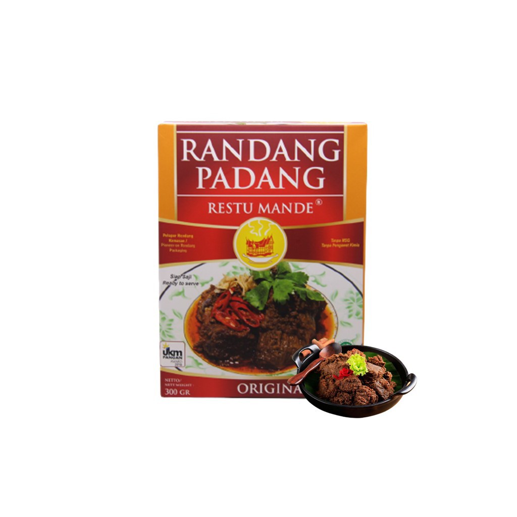 Jual Restu Mande Rendang Sapi Original 300 gr | Shopee Indonesia
