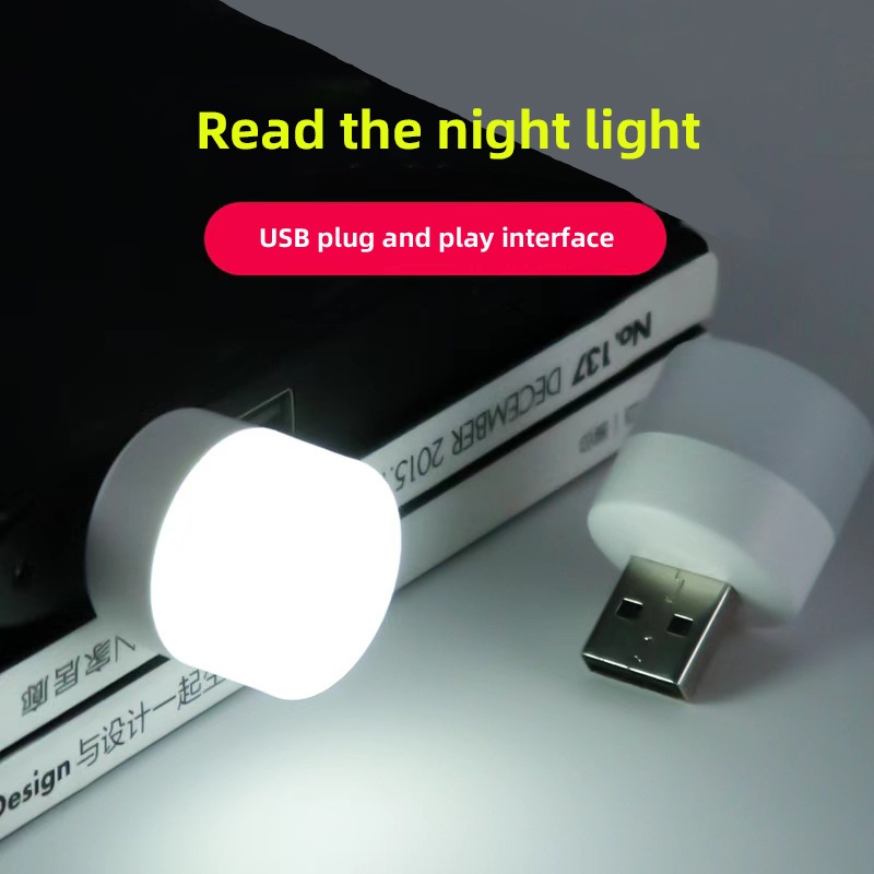 Lampu USB LED Mini Portable Lid Ukuran Kecil Bulat Bolam let Terang Untuk Lampu Darurat Emergency tidur baca belajar Laptop Mobil