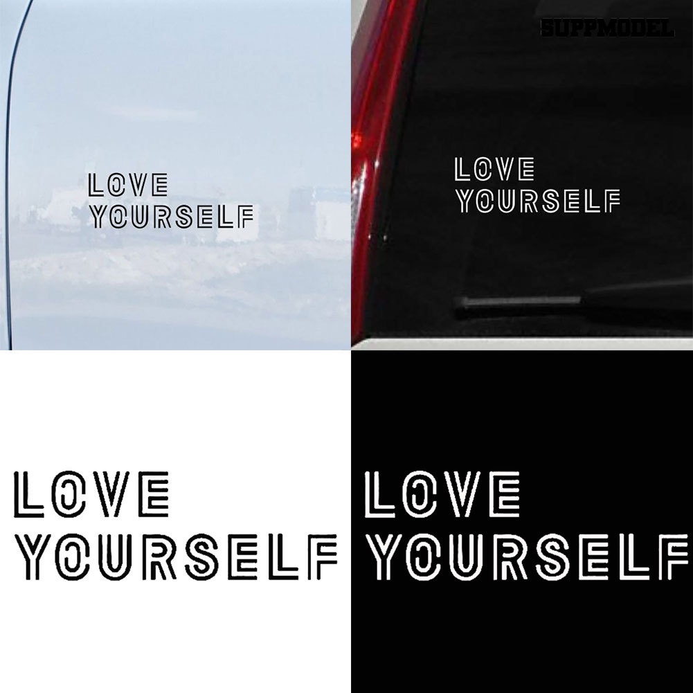 Stiker Reflektif Motif Love Yourself Untuk Dekorasi Bodykaca Mobil
