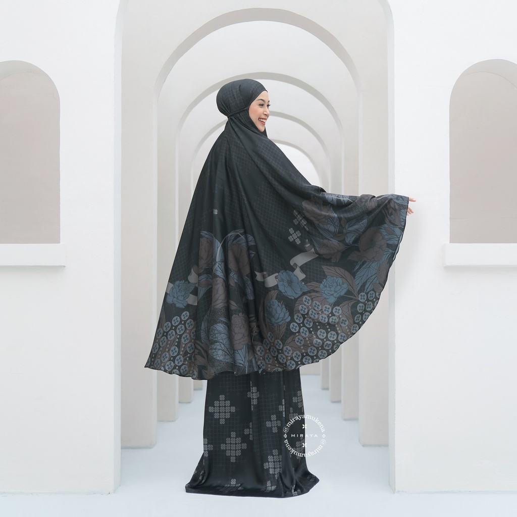 Mukena Travel Printing Miraya Royale Black