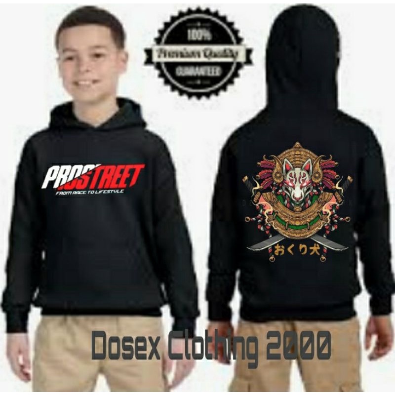 Hoodie Prostreet Samurai Kitsune Anak Laki laki Usia 3_10 Tahun