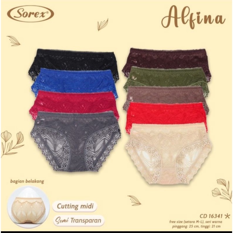 Sorex CD wanita Brukat Renda Lace semi Transparan 16341