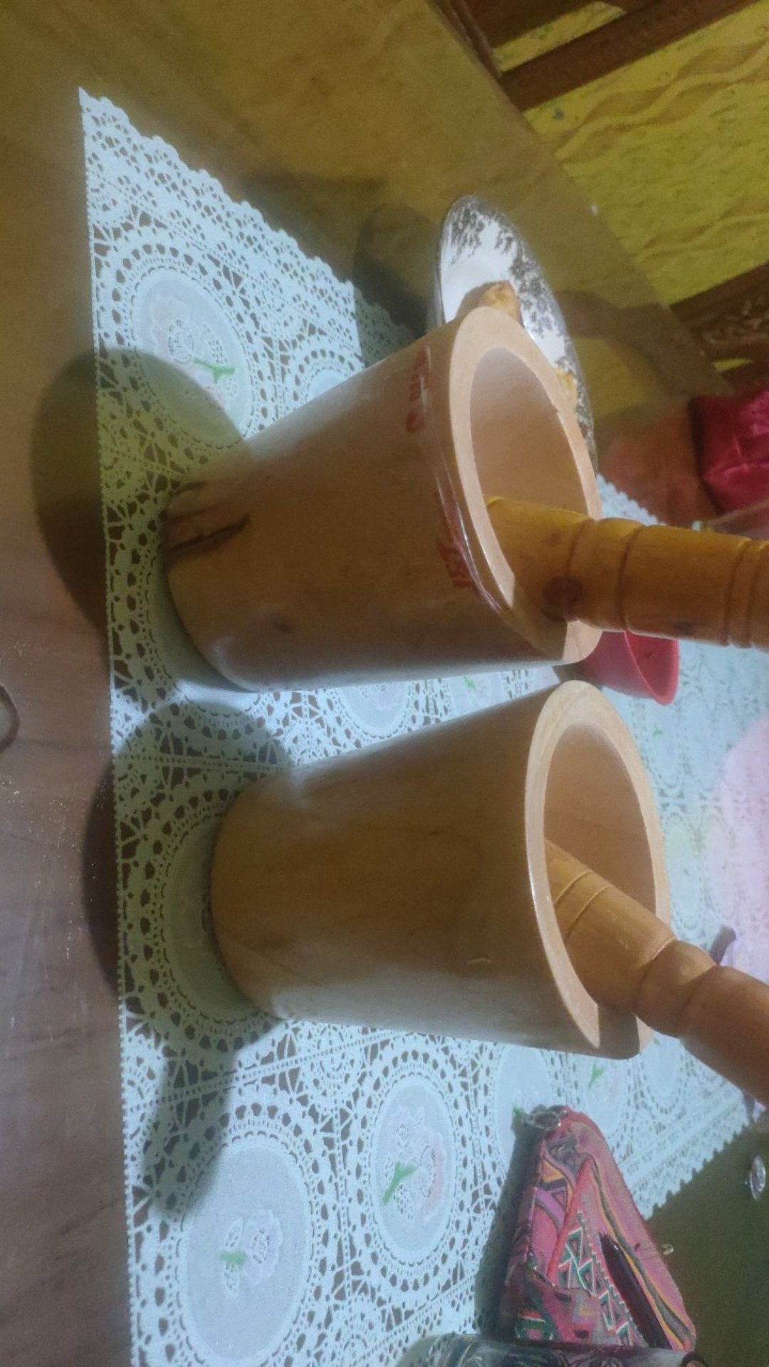 Lumpang Kayu Tradisional Kayu Mahoni Ukuran Kecil! Kuat Tidak Mudah Patah