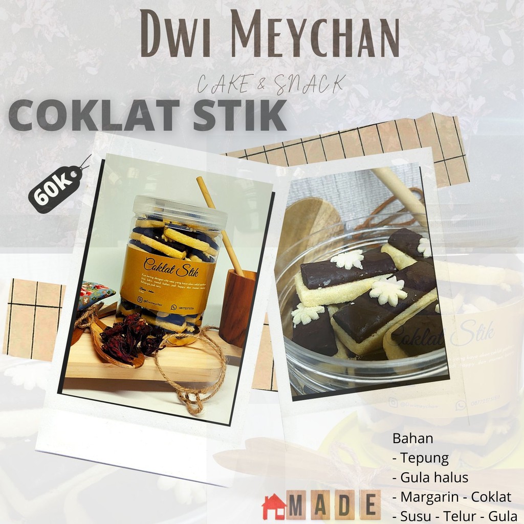 

Kue Kering Coklat Stik Enak Lezat Homemade Premium ( 500gr - 600gr )