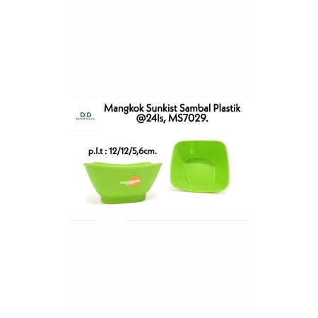 Mangkok sambal plastik golden sunkist 12cm x 12cm x 6cm ( MS7029 )