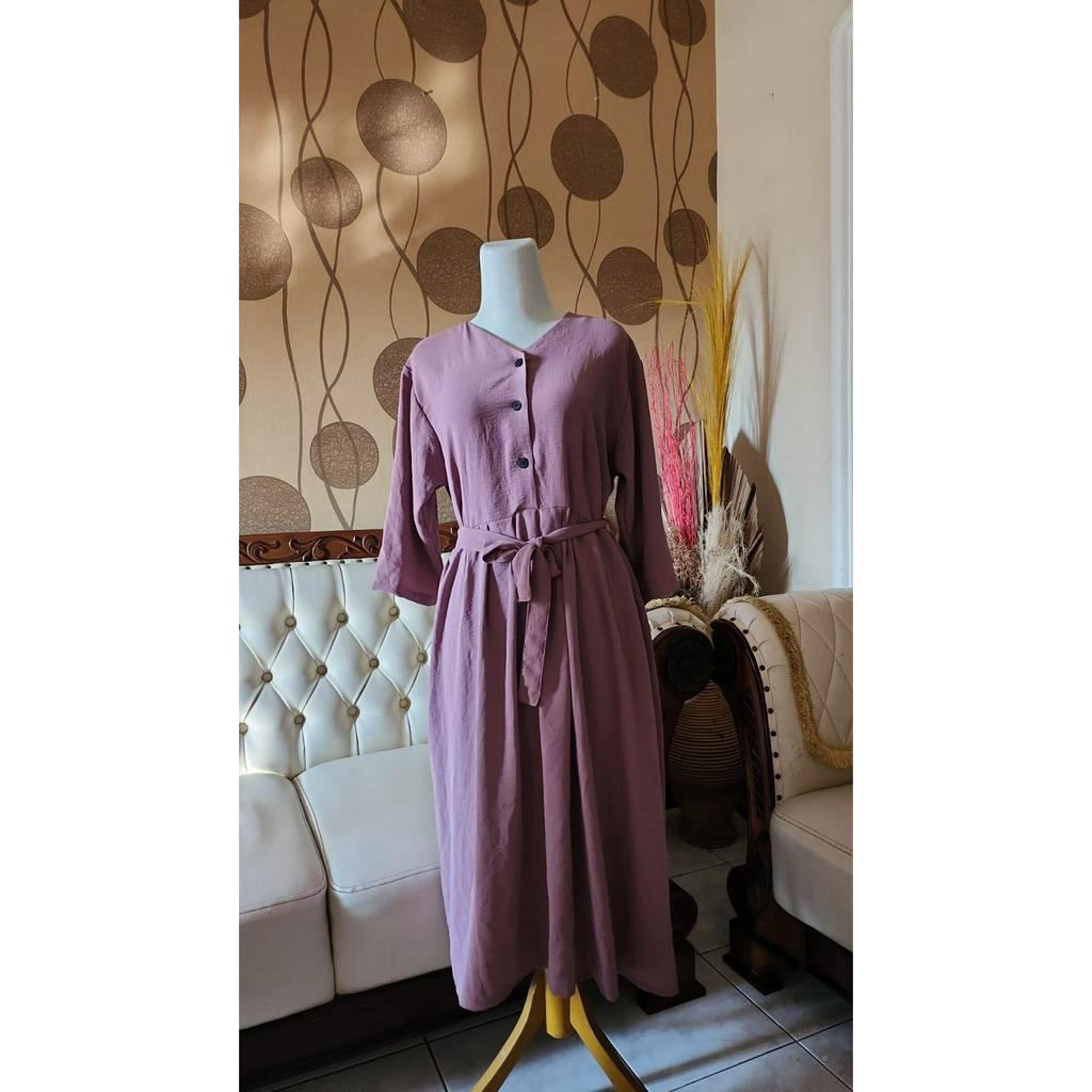 Midi Dress Polos / Dress Kancing Dress rayon Soft