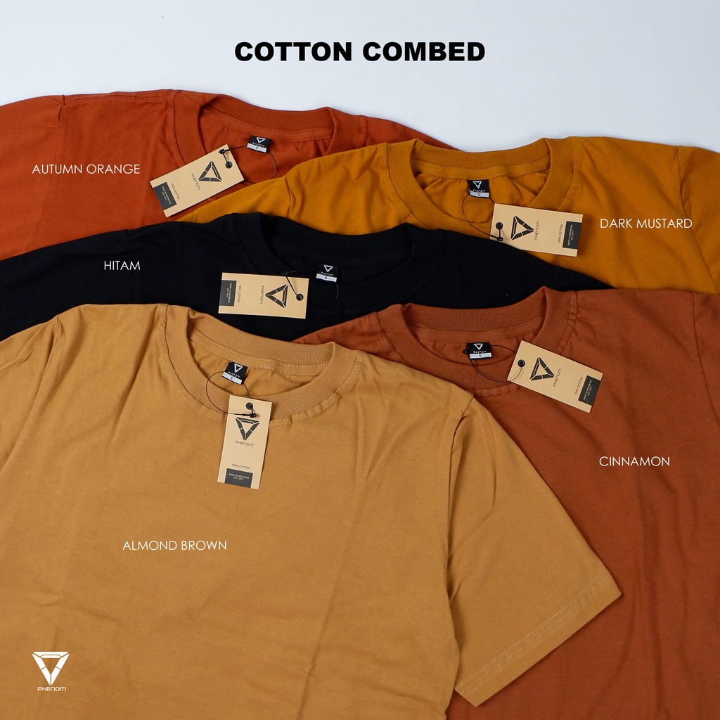 Kaos Polos Cotton Combed 30s Lengan Pendek Pria/Wanita Phenom