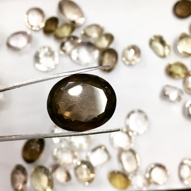 Batu kecubung Teh / Solar Asli kalimantan Murah meriah Smoky Quartz