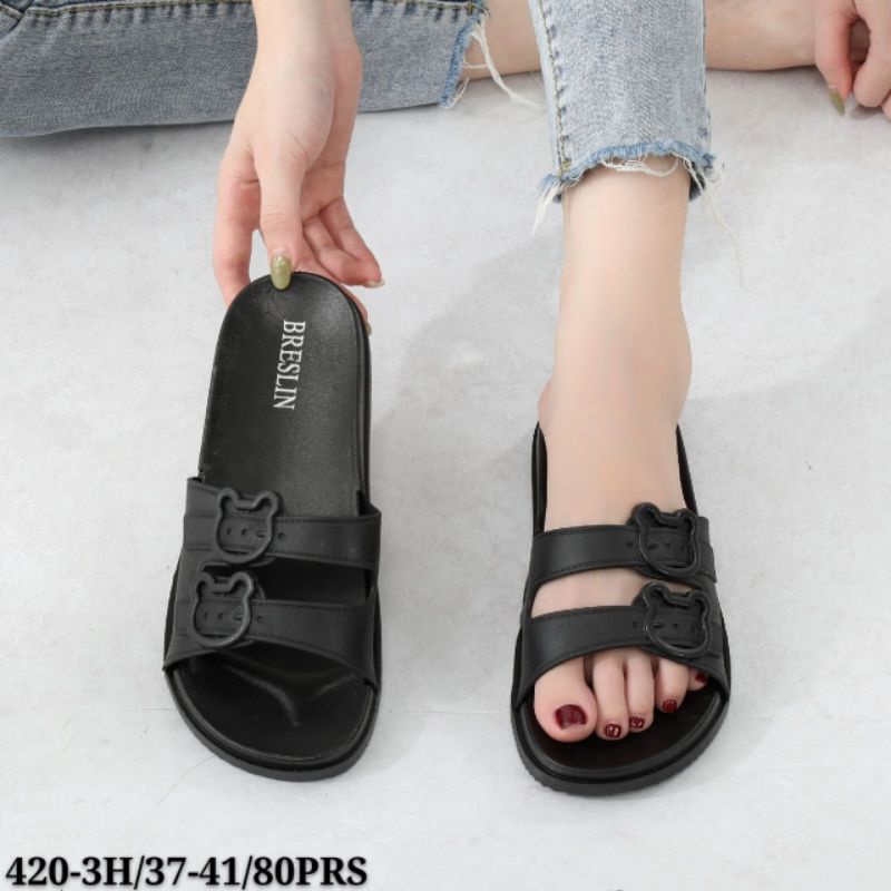 Sandal Jelly Wanita Slop Ban Dua Breslin 420