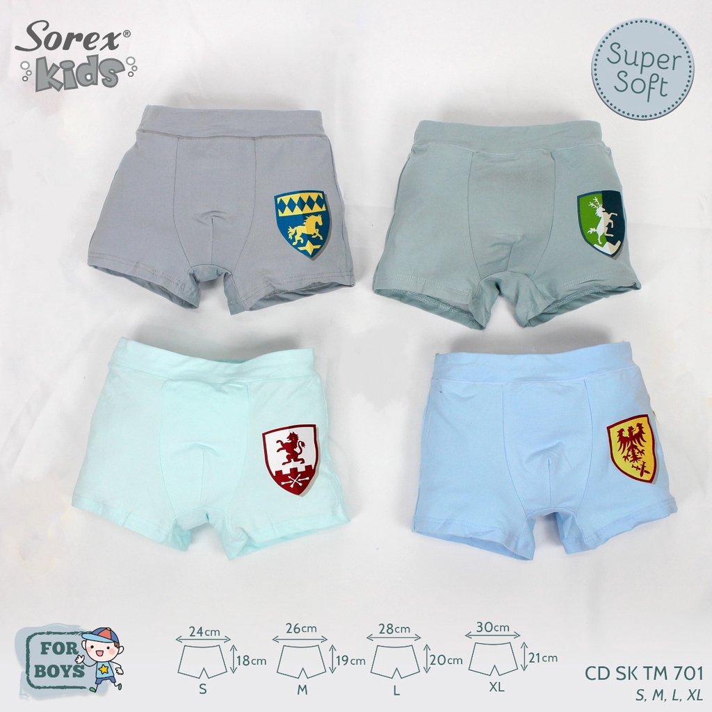 SOREX KIDS BOXER Celana Dalam Anak Boy segitiga laki-laki CD Short S M L XL TM771 702 751 GM651 650 801