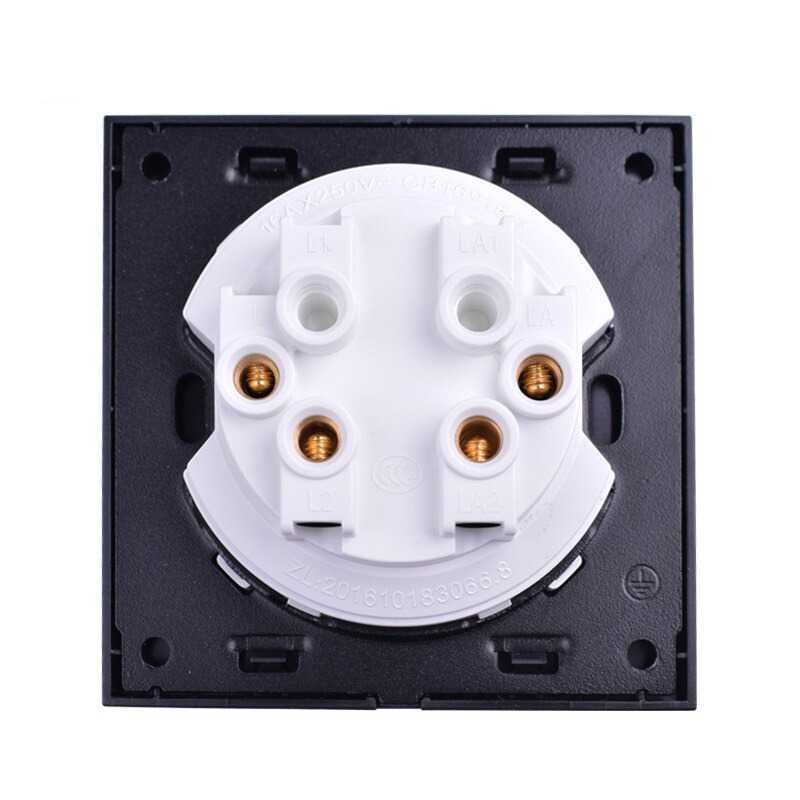 Saklar Lampu Dinding 2 Switch Luxury Bulat Minimalis LED Stainless