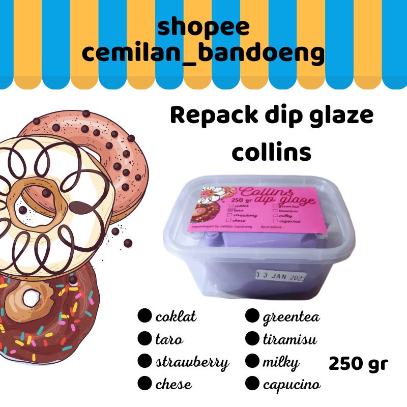 COLLINS DIP GLAZE 250gr EXP Tahnun 2025