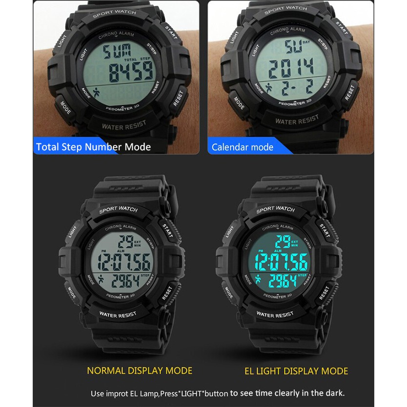 PROMO JAM SKMEI ORIGINAL SKMEI Pedometer Sport Watch 1116 Original WR 50M - Black