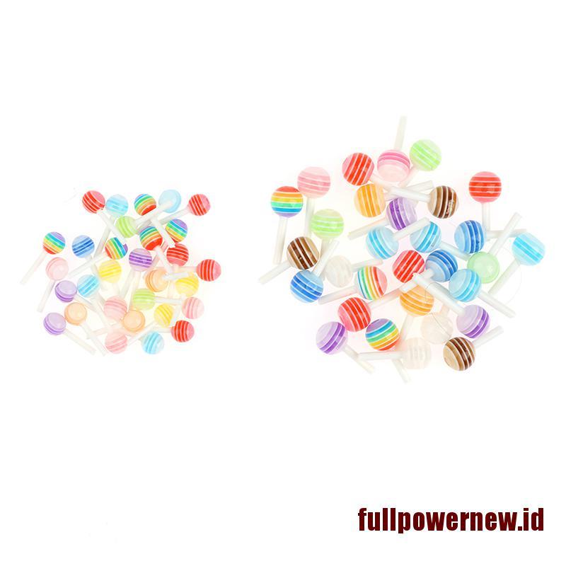 【COD】30pcs Mix Colors Cute Lollipop Candy Mini Nail Art Decorations 3D DIY Nail Charm