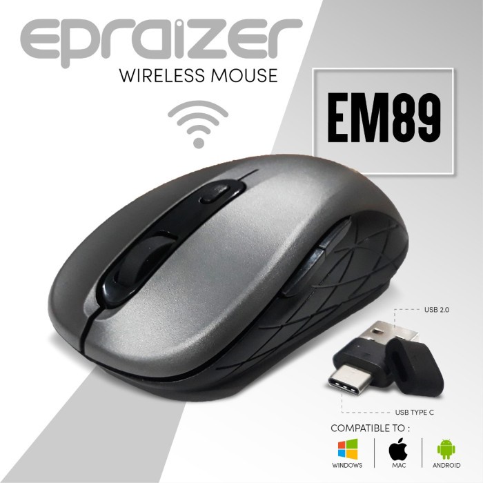 Mouse Wireless for Mac, Windows, Android Compatible Type C, Type-C,USB