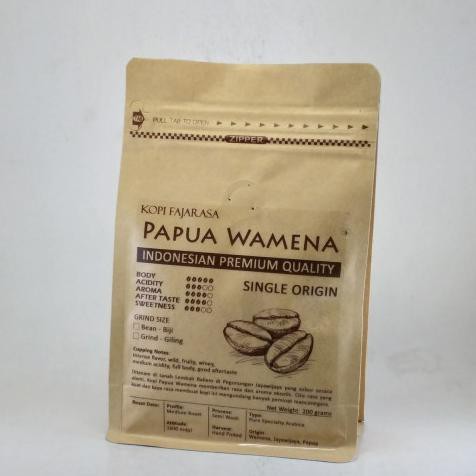 

Kopi- Kopi Fajarasa Papua Wamena Biji Kopi Arabica 200 gram -Biji-Kopi.