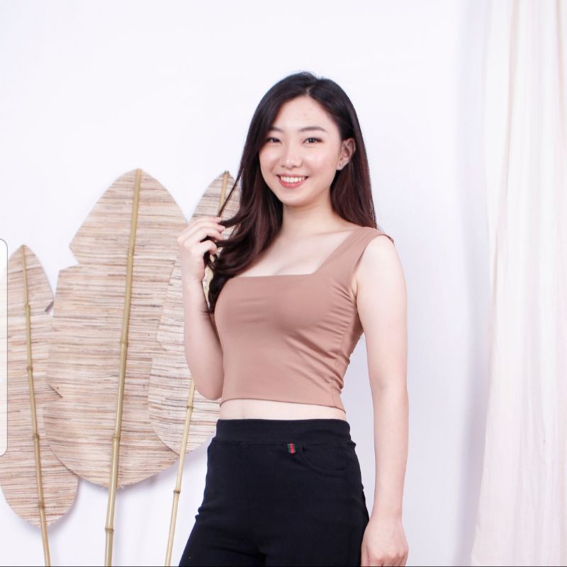 Tank top square polos wanita Tanktop korea Tangtop Crop top | Jenna Tanktop-3