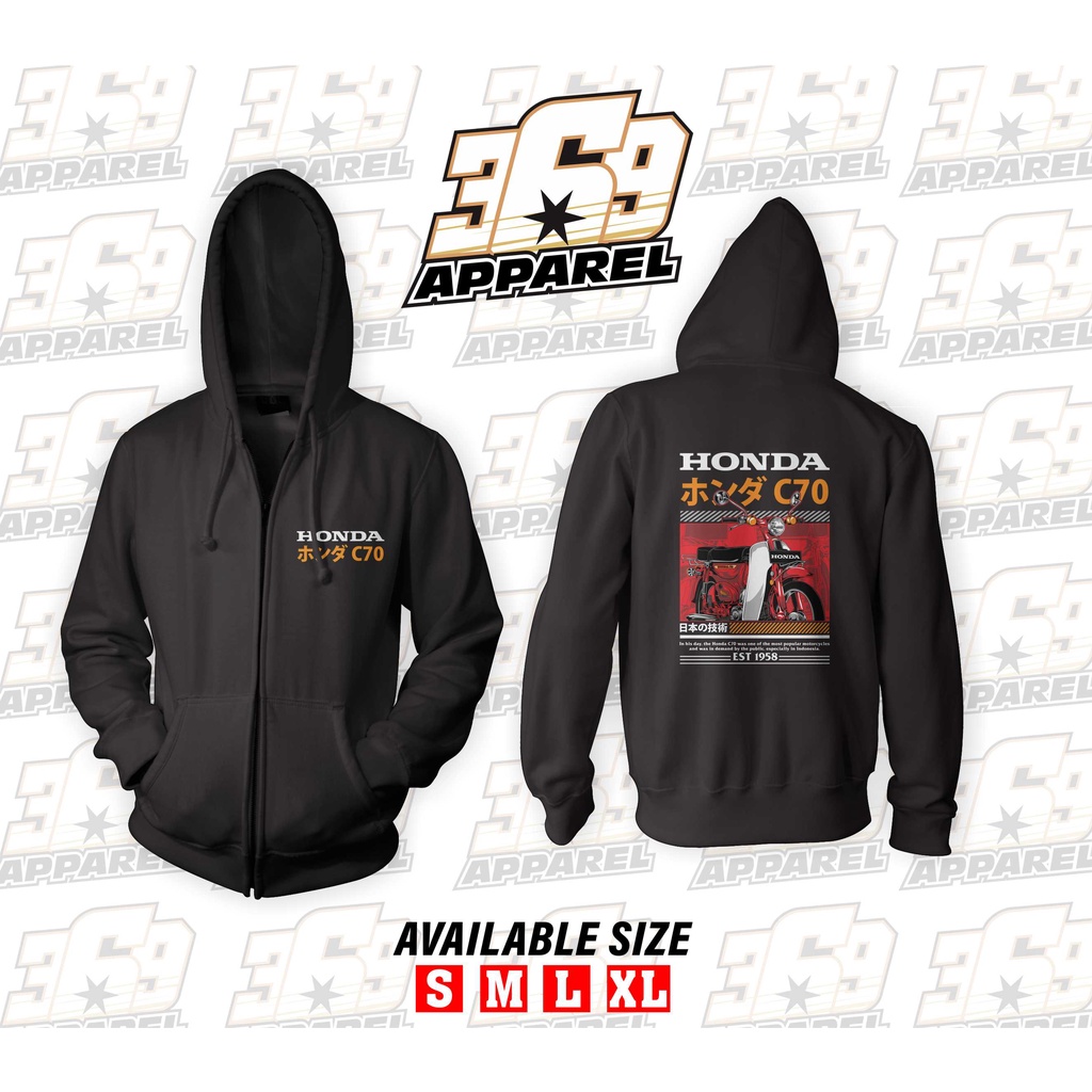 HOODIE jaket zipper honda C70 hoodie otomotif honda C70
