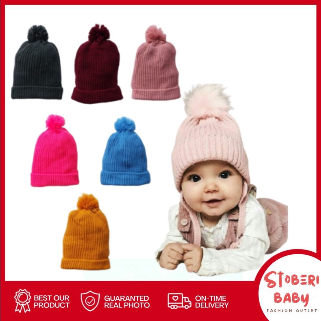 stoberi baby - KUPLUK CEMOL (E) Topi Anak Lucu Model kupluk Usia 0 Sampai 3 Tahun Kualitas Terbaik