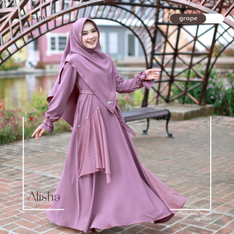 SALE READY STOCK Alisha dress by raisa hijab gamis set khimar