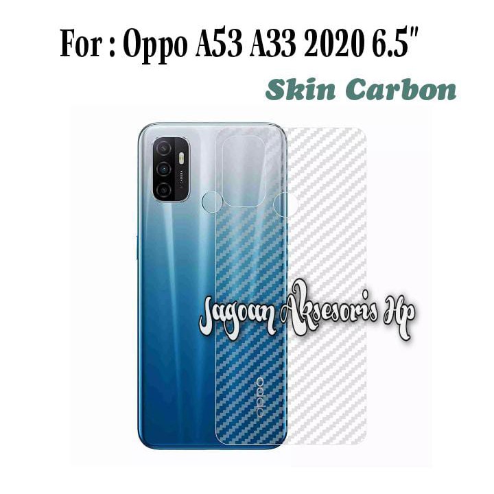 GARSKIN Sticker Carbon Oppo A53 A33 2020 6.5 Inchi Skin Carbon Transparan Fiber Protection Back Stic