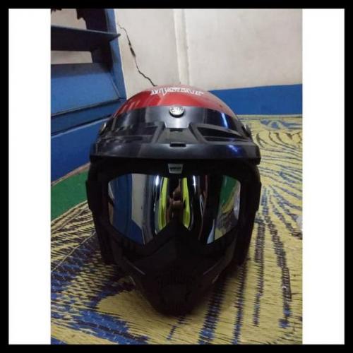 Kacamata Helm dan Masker Motor Set Paintball Trail