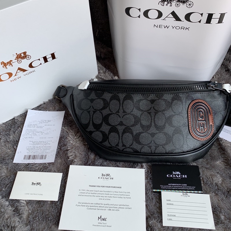 Coach Belt Bag In Signature Canvas With Patch