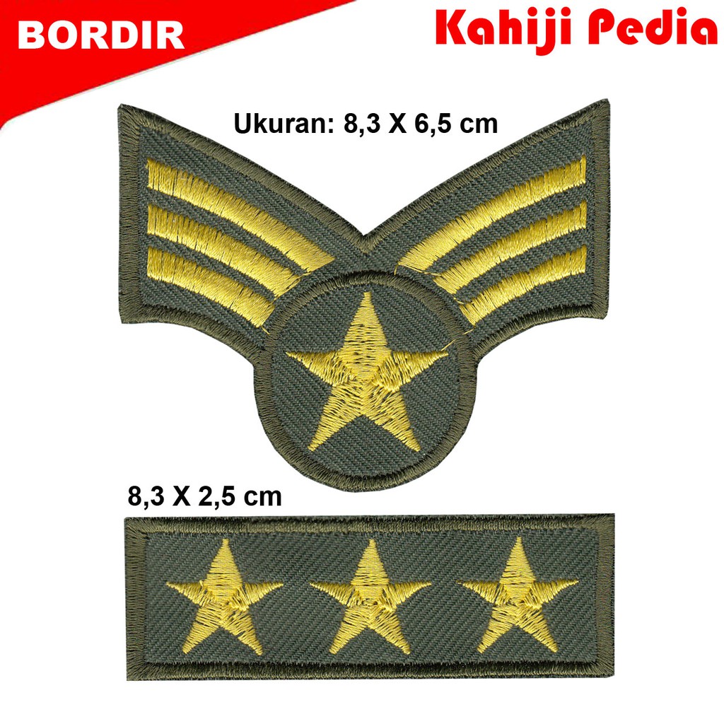Patch bordir pangkat us army emblem bordir