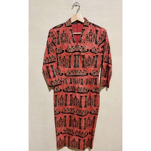 Exclusive Papua Batik Dress - Orange with Touch of Gold