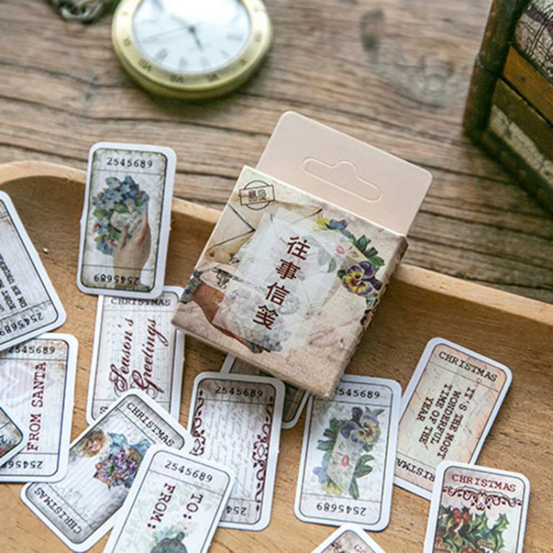 

AYURI - 45pcs stiker kertas vintage untuk dekorasi jurnal scrapbook diary A014748SB