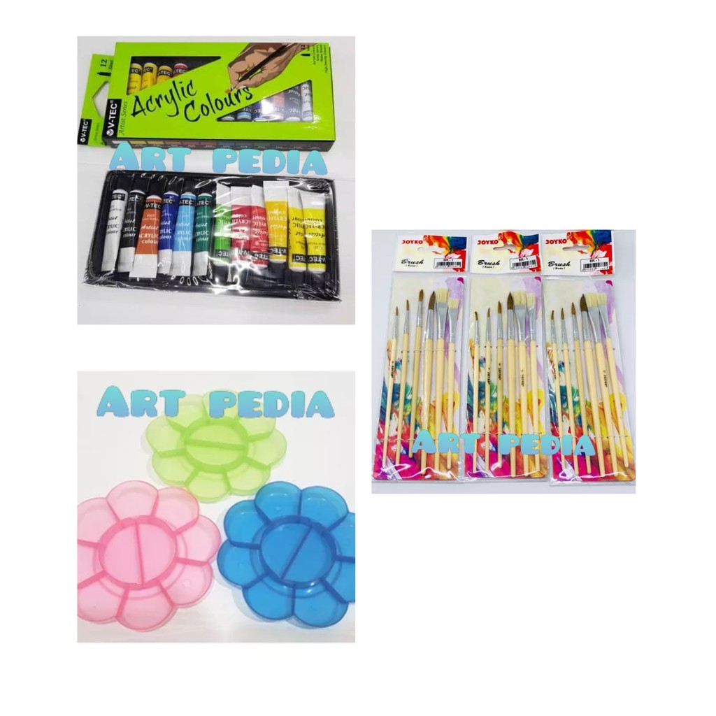 

Paket Alat Lukis (cat akrilik+kuas+palet)