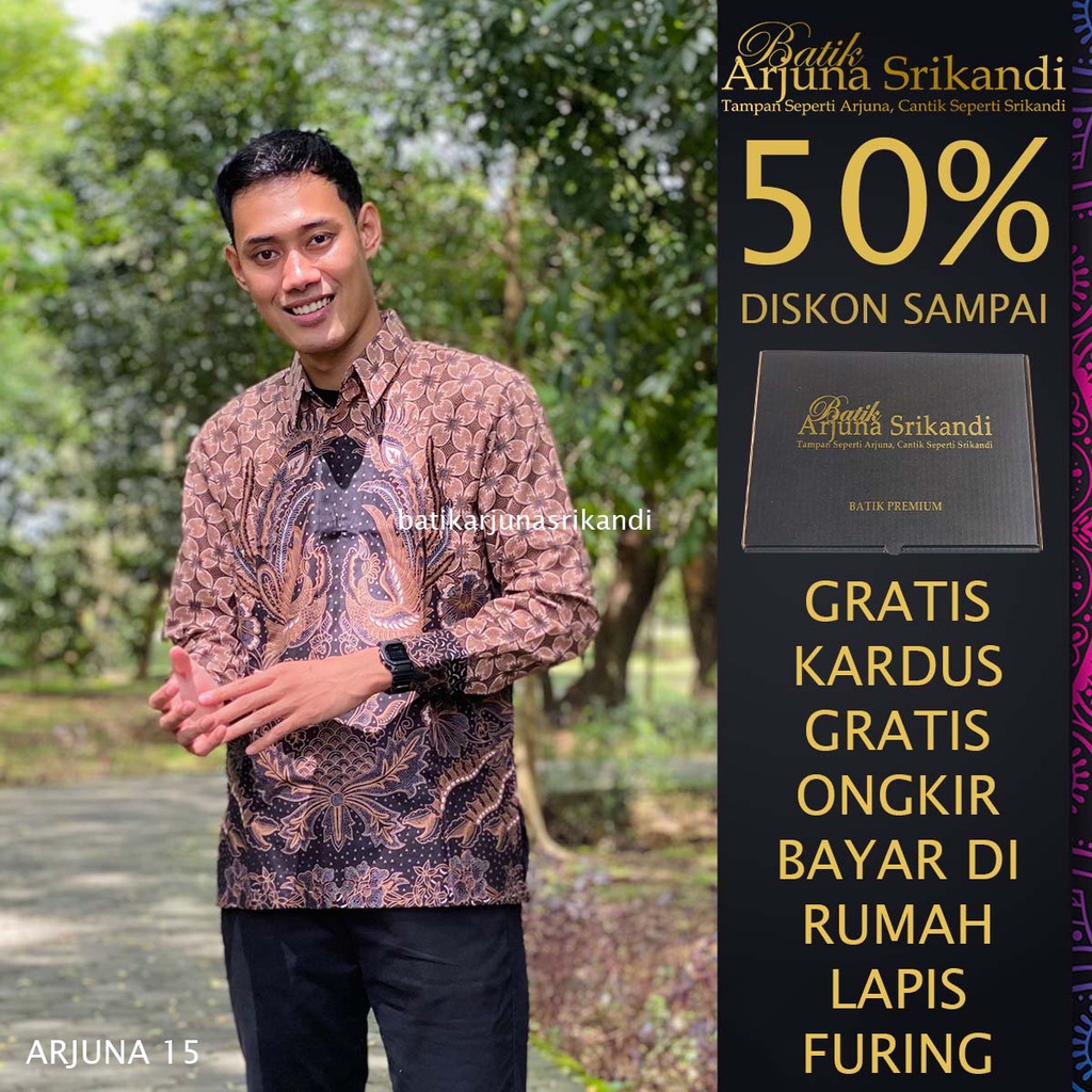 Kemaja Batik Pria Lengan Panjang Baju Hem Atasan Pria Kemaja Batik Pria Lengan Panjang Baju Hem Atas