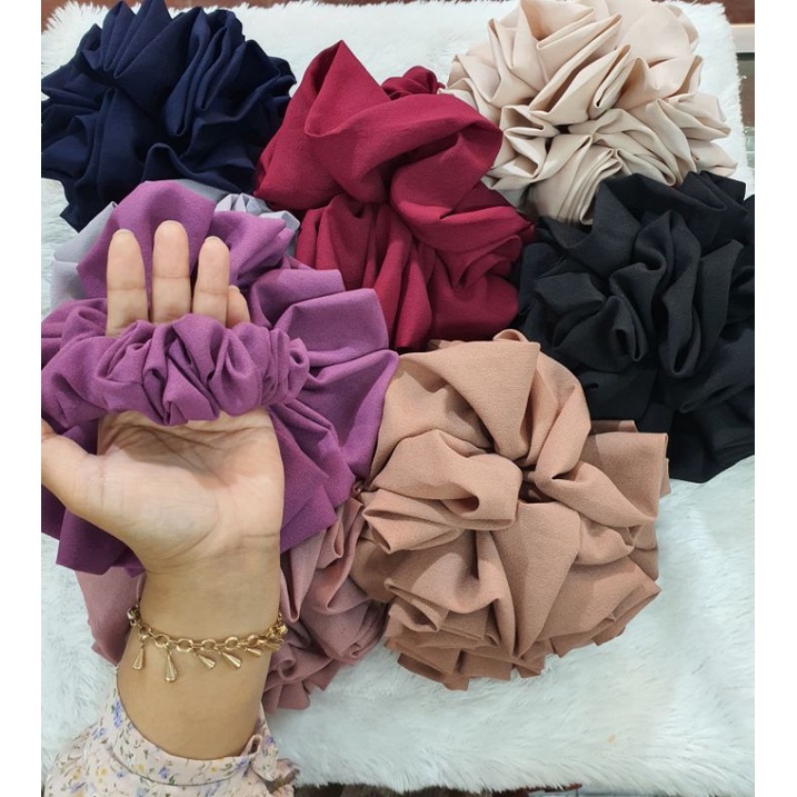 SCRUNCHIE CEPOL HIJAB JUMBO MAWAR/TALI RAMBUT BROKOLI/ KUNCIRAN