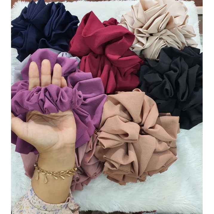 SCRUNCHIE CEPOL HIJAB JUMBO MAWAR/TALI RAMBUT BROKOLI/ KUNCIRAN