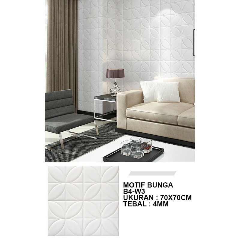 Wallpaper 3D FOAM / Wallpaper Dinding 3D Motif Foam Batik Bunga More High Quality / Wallfoam 3D-6