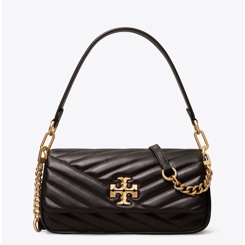 tory Burch  KIRA CHEVRON SMALL FLAP SHOULDER BAG Black