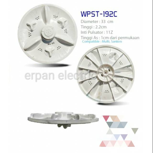 PULSTATOR MESIN CUCI WPST-192C DIAMETER 33CM AS GERIGI 11