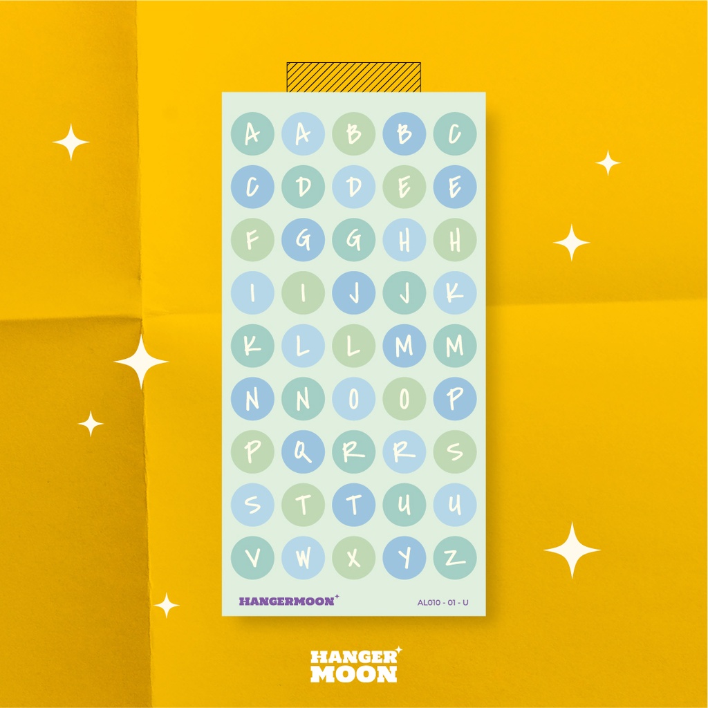 

HANGERMOON✦ Mint Alphabet & Number Sticker Sheet Deco Planner Bullet Journal