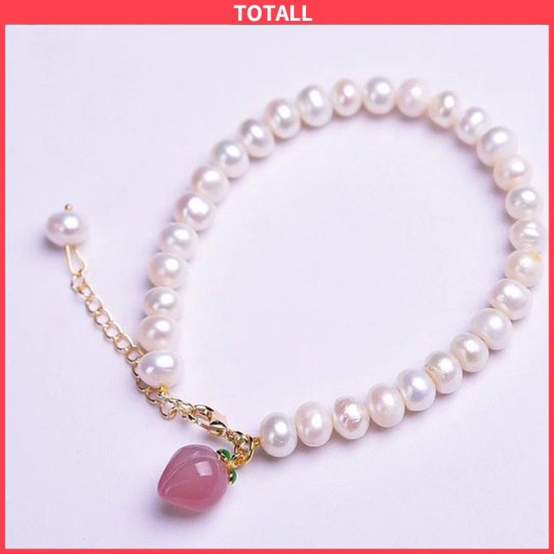 COD Gelang Mutiara Persik Pelajar Wanita Niche Design Sisters Couple Best Friends Gelang-Totall